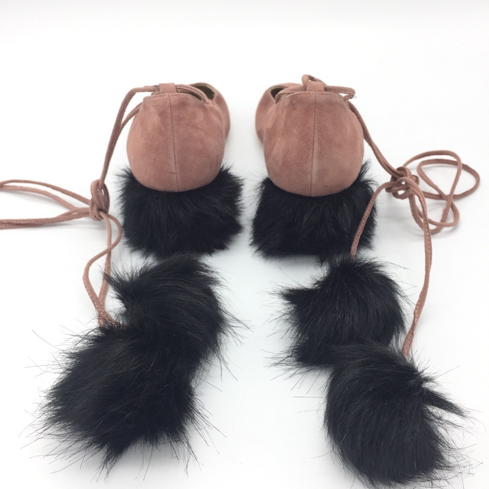 Zara Suede Lace Up Tasseled Mid Heel Shoes 7.5/38 - Picture 5 of 8